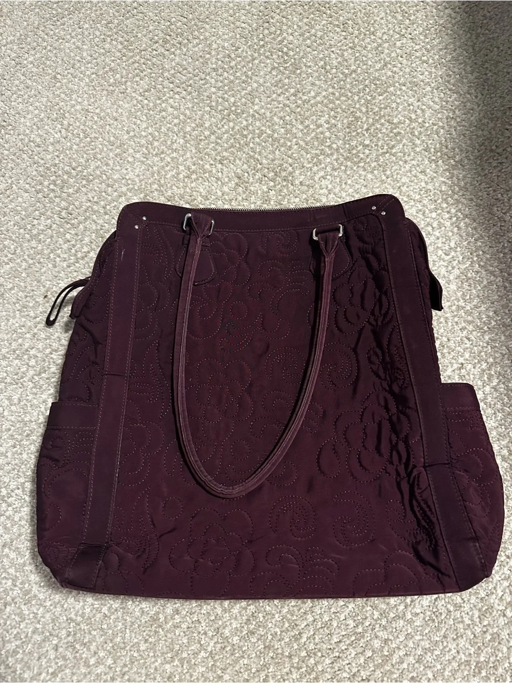 Vera Bradley Deep Plum Quilted Laptop Tote
